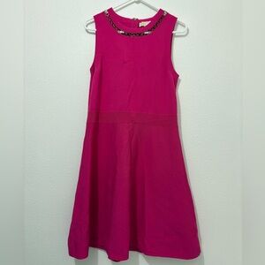 MK Michael Kors Hot Pink Body Skirt Dress Size large Sleeveless Knit